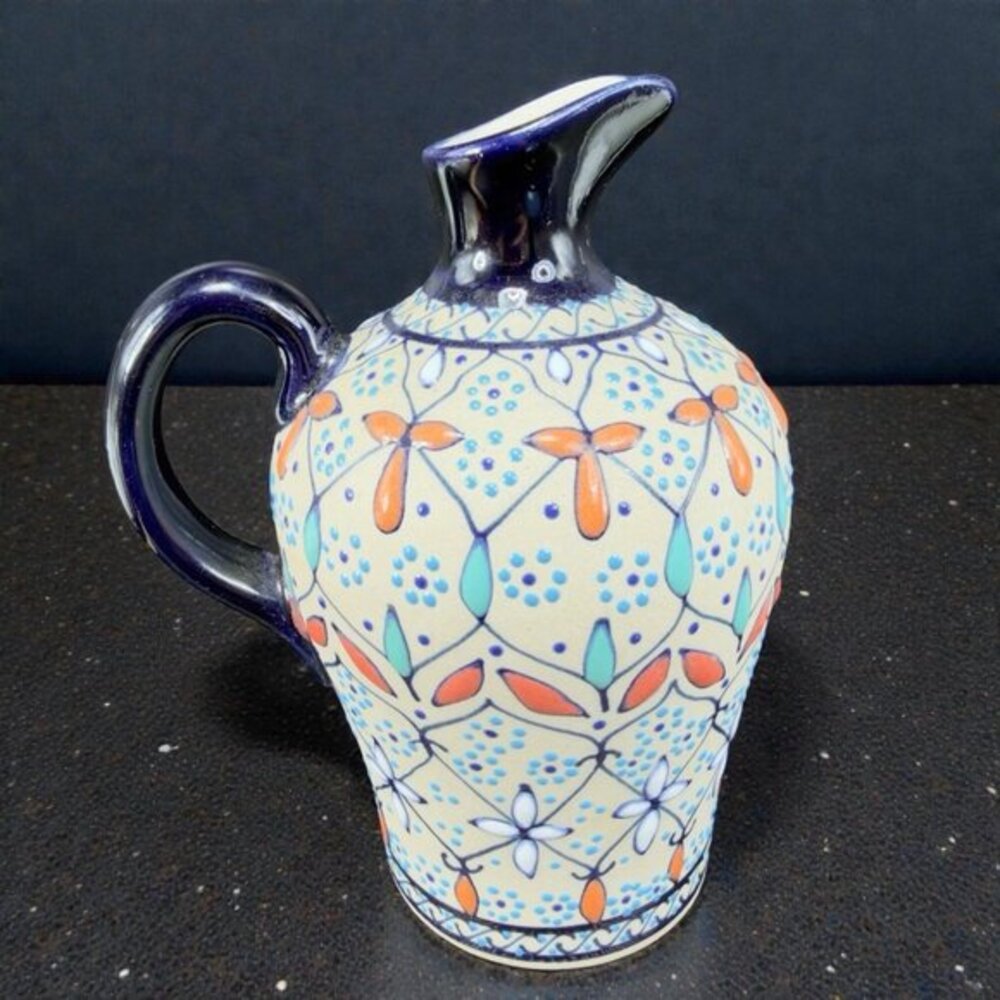 Javier Servin‎ Mexico Pottery Cruet Jug Pitcher Container Decorative Ceramic VTG